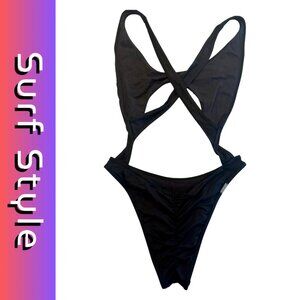 Surfstyle Black Cut Out Monokini Swimsuit one piece